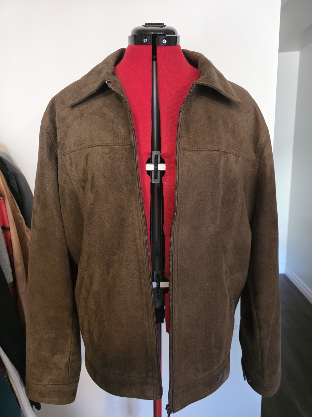 A Collezioni Brown Suede Bomber Jacket